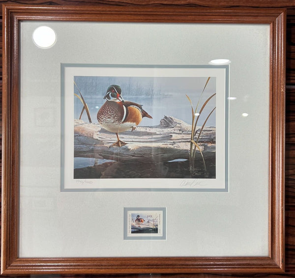 Wood Ducks - Dan Smith -  1991 Framed TPWD Waterfowl Stamp Print